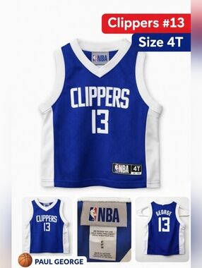 LA Clippers Paul George #13 Jersey 4T Toddler NBA Blue
